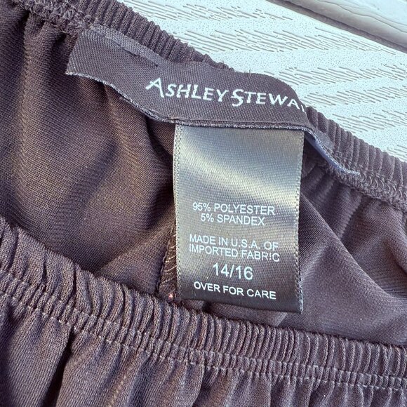 Ashely Stewart Maxi Dress Black 14/16 Peasant Full Length Elbow Length Sleeve - Picture 5 of 6